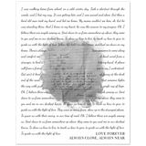 Lyrics Song -- Poster/ 8''x10'' -- Always Close, Always Near