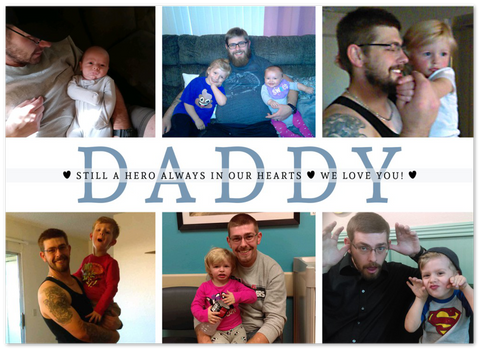 Daddy Family Prints -- Unframed 5''x 7'' -- our hearts we love you