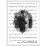 Lyrics Song -- White framed poster/ 18"x24" -- Nick & Tiffany