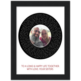 Song Record -- Black Framed poster / 6”x8” -- Jason & Tanya
