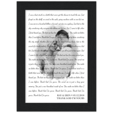 Lyrics -- Ray & Erin 05.12.2018 -- Black framed 5x7 -- Gelato