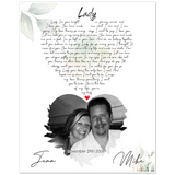 Music Lyrics Song -- Poster/ 8''x 10'' -- Jenn & Mike