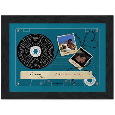 Cassettes-Tape Prints -- Black Framed poster / 6”x8” -- Keily & Dominic