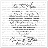 Lyrics Song -- poster 12x12 -- Currie and Elliot June 23, 2012