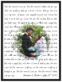 Lyrics -- Brandon & Keisha July 27th 2013 -- Black Framed  18”x24” -- gelato
