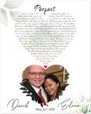 Music Lyrics Song -- Unframed 8''x 10'' -- David & Eileen