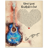 Lyrics -- Don't Want This Night To End -- 8x10 -- Gelato