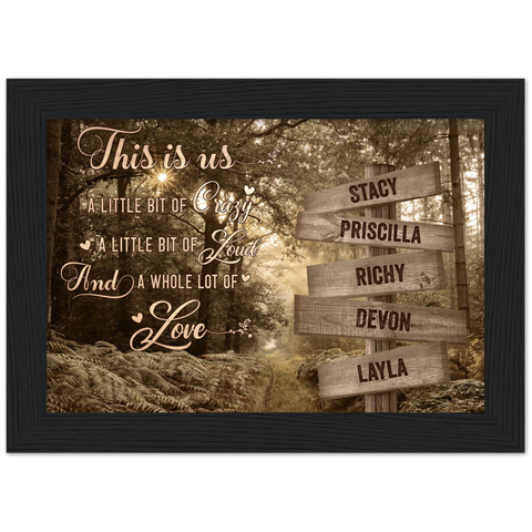 Street sign -- Stacy Priscilla Richy -- Black frame 5x7 -- Gelato