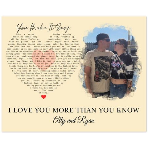 Gelato Poster 20x16 - You Make It Easy - Ally and Ryan