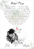 Music Lyrics Song -- Unframed 28''x40'' -- Jake & Meghan