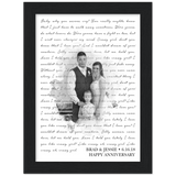 Lyrics Song -- Black Framed poster / 6”x8” -- Brad and Jessie 6/16/18