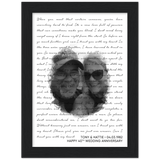 Lyrics -- Tony & Hattie 04.03.1982 -- Black framed 6x8 -- Gelato