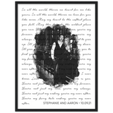 Lyrics -- Stephanie and Aaron -- Black framed 18x24 -- Gelato