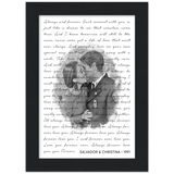 Lyrics -- Salvador & Christina 1991 -- Black framed 5x7 -- Gelato