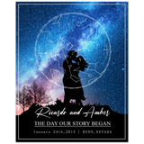 Star map -- Amber and Ricardo January 24th, 2015 -- 8x10 -- Gelato