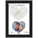 Music Lyrics Song -- Black Framed 5”x7” -- Shaun and Mary