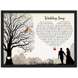Lyrics Song -- Black Framed poster/ 12”x16” -- wedding song (Paul Stookey)