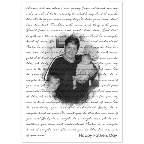 Simple Men Lyrics Songs Poster - 20x28 - Happy Fathers Day