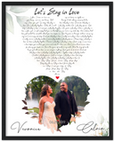 Lyrics -- Veronica & Calvin 06.29.2019 -- Black framed 16"x20" -- gelato