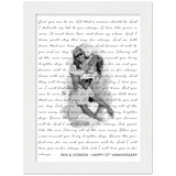Music Lyrics Song -- White Framed 6”x8” -- Ren & Doreen