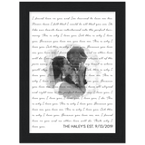Lyrics -- The Haley’s est. 9/13/2019 -- Black framed 6x8 -- Gelato