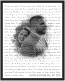 Music Lyrics Song -- Black framed 16"x20" -- Justin & Bonnie