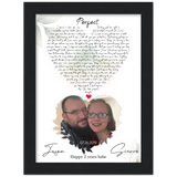 Music Lyrics Song -- Black Framed 6”x8” -- Sierra & Jason