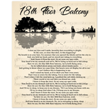Lyrics -- 18th Floor Balcony (Blue October) -- 8x10 -- Gelato