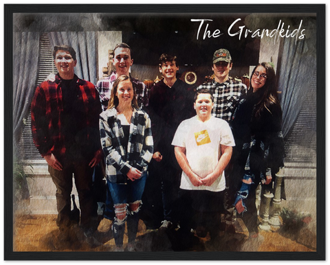 Watercolour Photos -- Black framed 16"x20" -- THE GRANDKIDS