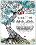 Music Lyrics Song -- Unframed 8''x 10'' -- Wonderful Tonight (Eric Clapton)