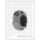 Lyrics -- Hannah & William -- White framed 18x24 -- Gelato