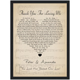 Gelato Matte Framed Poster 12x16 - Thank You For Loving Me - Peter & Amanda