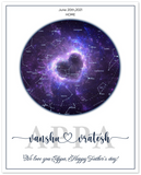 Star Anniversary Maps -- Unframed Poster/ 8''x10'' -- Vanshu & Vratesh