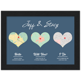 Love Anniversary -- Black Framed poster / 6”x8” -- Jeff & Stacy