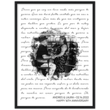 Lyrics -- Andres & Laura 02/14/2022 -- Black framed 18x24 -- Gelato