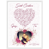 Love Anniversary Prints -- White framed poster/ 24"x 32" -- Gary & Tia October 22 2022