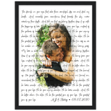 Music Lyrics Song -- Black Framed  12”x16” -- AJ & Betsy