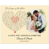 Lyrics Song -- Poster/ 8''x10'' -- Brennan & Brandie 08.21.2021