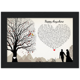 Music Lyrics Song -- Black Framed 5”x7” -- Happy Anywhere  (Blake Shelton) 2