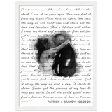 Lyrics -- Patrick & Brandy 08/22/20 -- White frame 12x16 -- gelato