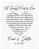 Music Lyrics Song  -- Unframed 8''x10'' -- Frank & Shellie