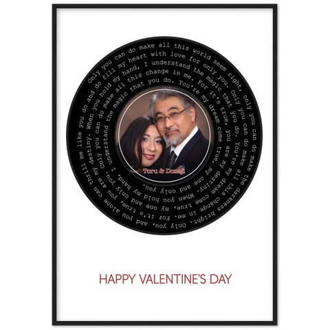 Vinyl -- Toru & Donaji Happy Valentine's Day -- Black framed 28x40 -- Gelato