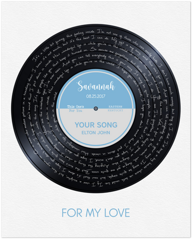 Vi.nyl Record -- Your Song -- Savannah  -- 16x20 -- Gelato