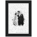 Lyrics -- Ashley & Nicholas 09.24.2021 -- Black frame 5x7 -- Gelato