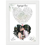 Lyrics -- Ryan & Lois 05.27.2018 -- White framed 6x8 -- Gelato