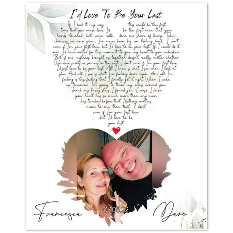 Gelato 8x10 Poster - Dave & Francesca - Love To Be Your Last