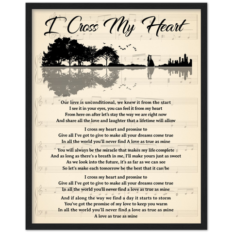 I Cross My Heart -- 7 -- Black Framed 16x20 -- Gelato