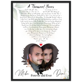 Lyrics -- Dani and Mike 9.11.21 -- Black framed 18x24 -- Gelato