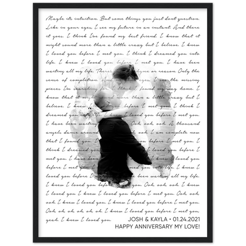 Cassette -- Josh & Kayla  01.24.2021 -- Black framed 18x24 -- Gelato