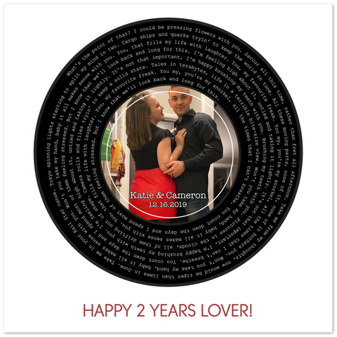 Song Record -- poster 12''x12'' -- Katie&Cameron 12.16.2019